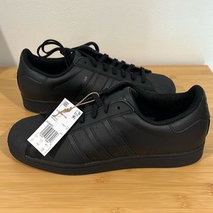 Adidas superstar all black. brand new